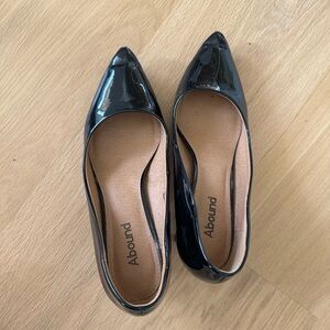 Abound Glossy Black Flats for Women